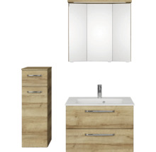 Badezimmerset mit Spiegelschrank, Waschtischunterschrank und Seitenschrank
