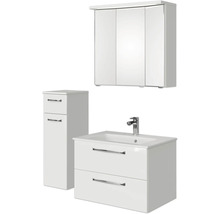 Badezimmermöbelset mit Spiegelschrank, Waschbeckenunterschrank und Hochschrank