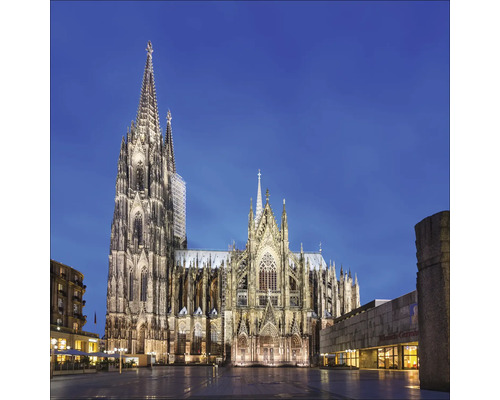 Vue de la cathédrale de Cologne la nuit