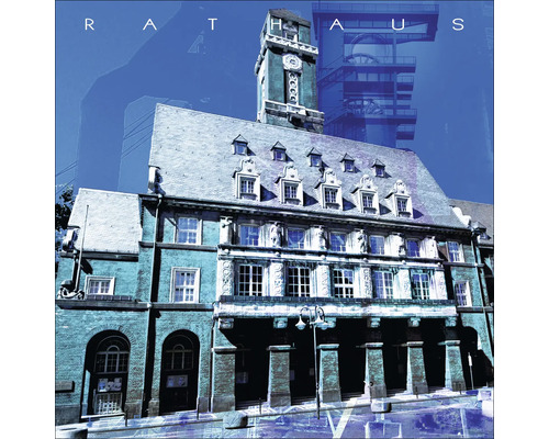 Illustration eines Rathauses mit Turm