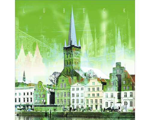 Lübeck Stadtbild mit Holstentor und St. Marien Kirche