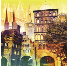 Architektonische Darstellung des Burgtors in Lübeck