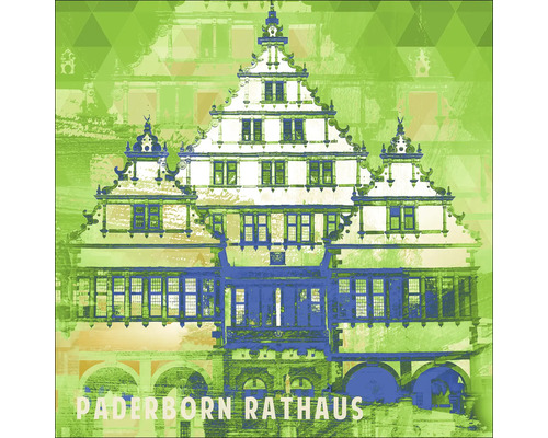 Glasbild Paderborn Rathaus 30x30 cm