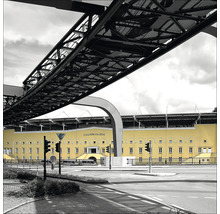 Vue extérieure du stade au zoo de Wuppertal avec structure de monorail