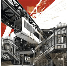 Illustration d''un train suspendu à un arrêt