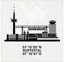 Illustration de la silhouette de Wuppertal avec ses coordonnées