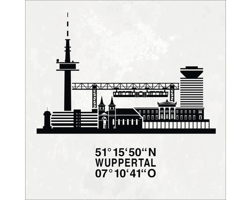 Illustration de la silhouette de Wuppertal avec ses coordonnées