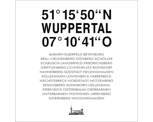 Coordonnées de Wuppertal avec les quartiers