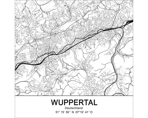Plan de la ville de Wuppertal, Allemagne