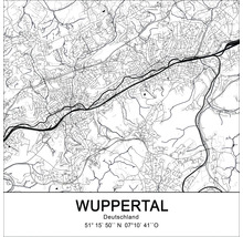 Plan de la ville de Wuppertal, Allemagne