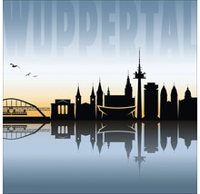 Silhouette de Wuppertal avec téléphérique et reflet dans l''eau
