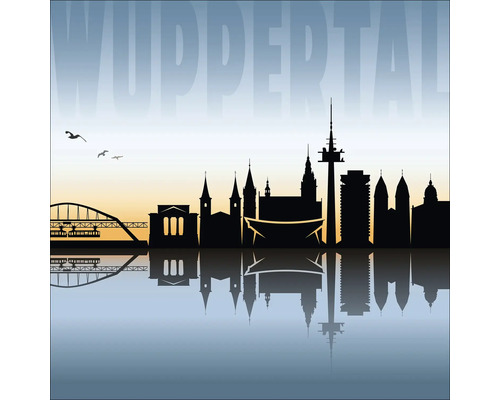 Silhouette de Wuppertal avec téléphérique et reflet dans l''eau
