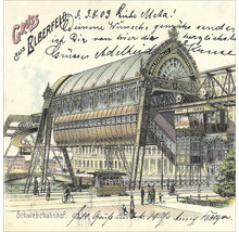 Carte postale historique du chemin de fer suspendu de Wuppertal avec gare
