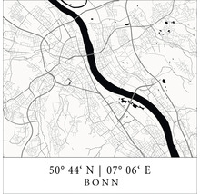 Plan de la ville de Bonn avec coordonnées géographiques
