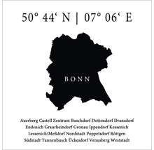 Carte de Bonn avec les quartiers et les coordonnées