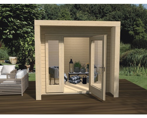 Abri de jardin weka Design 263 taille 1 avec plancher 245 x 250 cm naturel