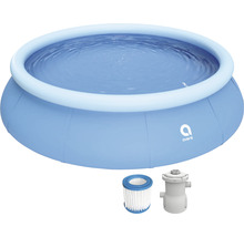 Ensemble de piscine hors sol à pose rapide PVC ronde Ø 360x76 cm avec épurateur à cartouche bleu-thumb-1