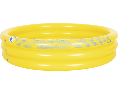 Gelbes Planschbecken aus Kunststoff mit drei Luftkammern