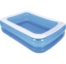 Kit de piscine hors sol à pose rapide Familypool PVC rectangulaire 197x143x49 cm sans accessoires bleu/blanc-thumb-3