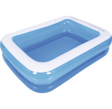 Kit de piscine hors sol à pose rapide Familypool PVC rectangulaire 197x143x49 cm sans accessoires bleu/blanc-thumb-7