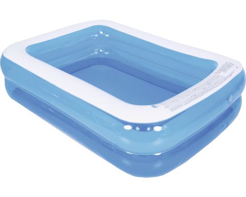 Kit de piscine hors sol à pose rapide Familypool PVC rectangulaire 197x143x49 cm sans accessoires bleu/blanc
