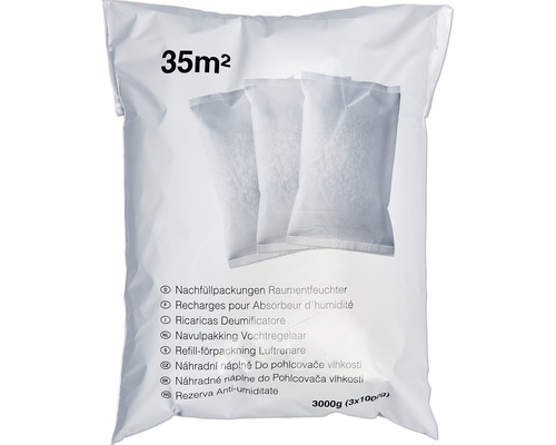 Recharge pour déshumidificateur 3 x 1 kg en sachet - HORNBACH