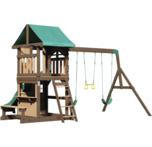 Spielplatz mit Rutsche, Schaukel und Kletterturm für den Garten