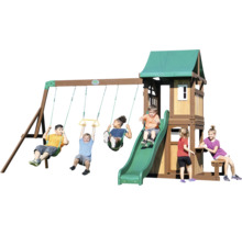 Kinderspielplatz mit Schaukeln, Rutsche und Spielhaus für den Garten