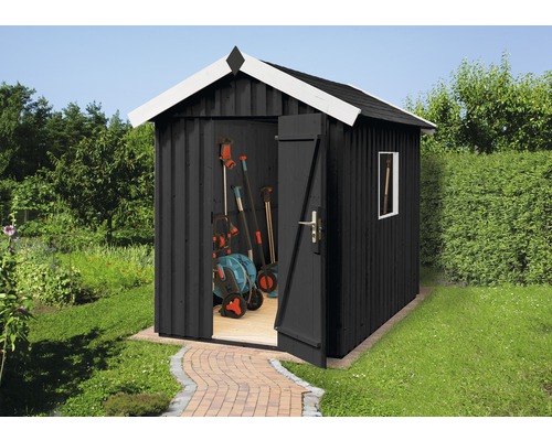 Abri de jardin weka Schwedenhaus taille 2 avec plancher 200 x 286 cm anthracite