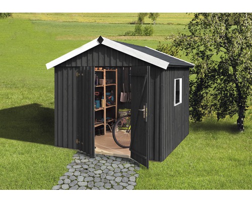 Abri de jardin weka Schwedenhaus taille 3 avec plancher 277 x 286 cm anthracite