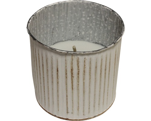 Bougie dans un pot Ø 13 cm H 12 cm blanc