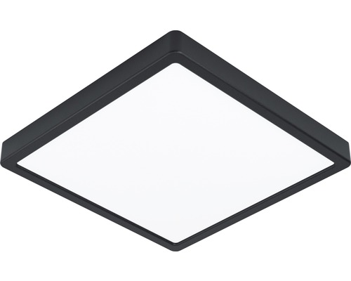Plafonnier LED acier/plastique 20W 2200 lm 4000 K blanc neutre hxLxl 45x285x285 mm Fueva noir/blanc carré