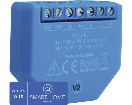 Actionneur de commutation Shelly 1L 4,1 A WiFi Smart - compatible avec SMART HOME by hornbach