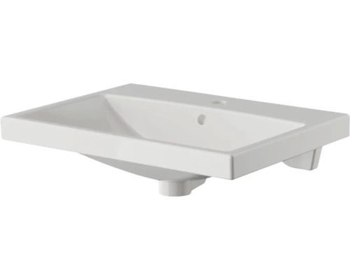 Lavabo en céramique blanc de forme rectangulaire