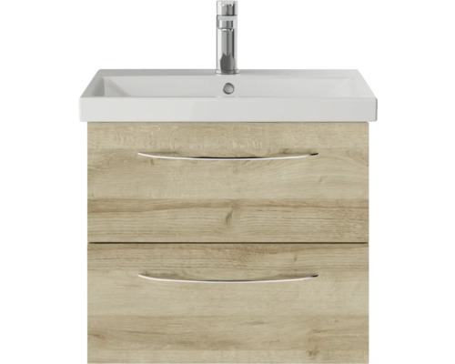 Meuble lavabo avec meuble sous-vasque, deux tiroirs et robinetterie