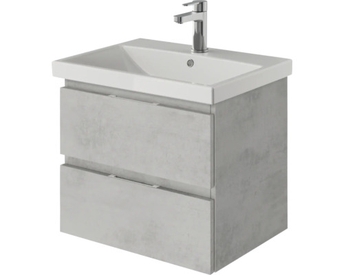 Meuble sous-lavabo avec deux tiroirs et vasque à poser