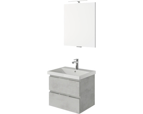 Meuble-lavabo avec lavabo, meuble bas et miroir