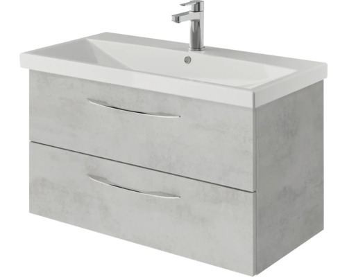 Meuble sous-lavabo avec deux tiroirs et lavabo à poser