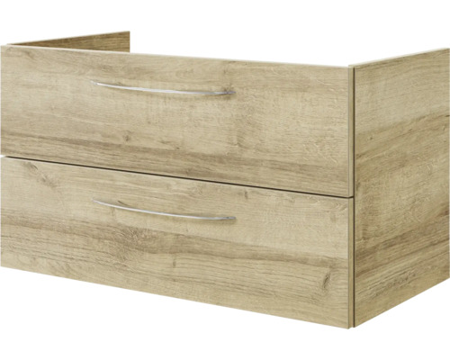 Meuble sous-vasque avec deux tiroirs, design bois