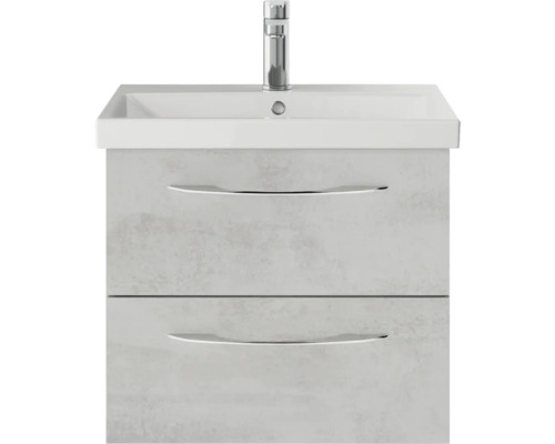 Waschtischunterschrank mit zwei Schubladen, Aufsatzwaschbecken und Armatur