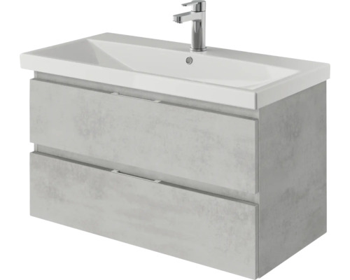 Waschtischunterschrank mit zwei Schubladen und Waschbecken