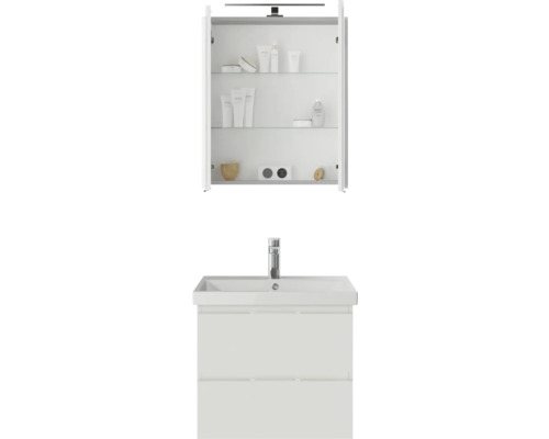 Badezimmer-Set mit Spiegelschrank, Waschbecken und Unterschrank