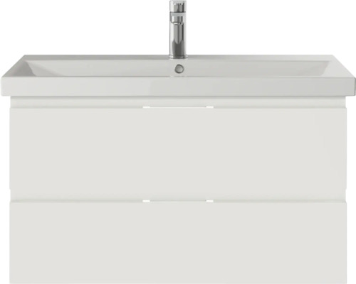 Waschtischunterschrank mit zwei Schubladen und Aufsatzwaschbecken