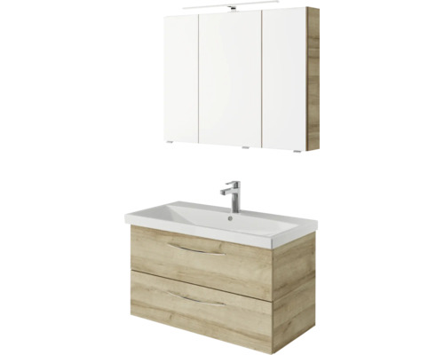 Waschtischunterschrank mit Waschbecken und Spiegelschrank für das Badezimmer