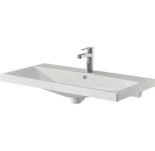 Keramikwaschtisch mit Armatur für das Badezimmer