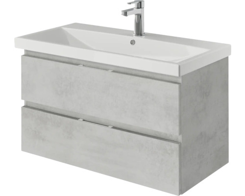 Waschtischunterschrank mit zwei Schubladen und Waschbecken