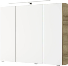 Dreitüriger Badezimmerschrank mit Beleuchtung