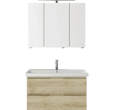 Badezimmermöbel-Set mit Waschbeckenunterschrank und Spiegelschrank