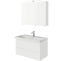 Badezimmermöbel-Set mit Waschtisch, Unterschrank und Spiegelschrank