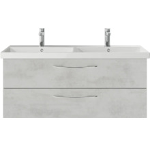 Waschtischunterschrank mit zwei Waschbecken und zwei Schubladen